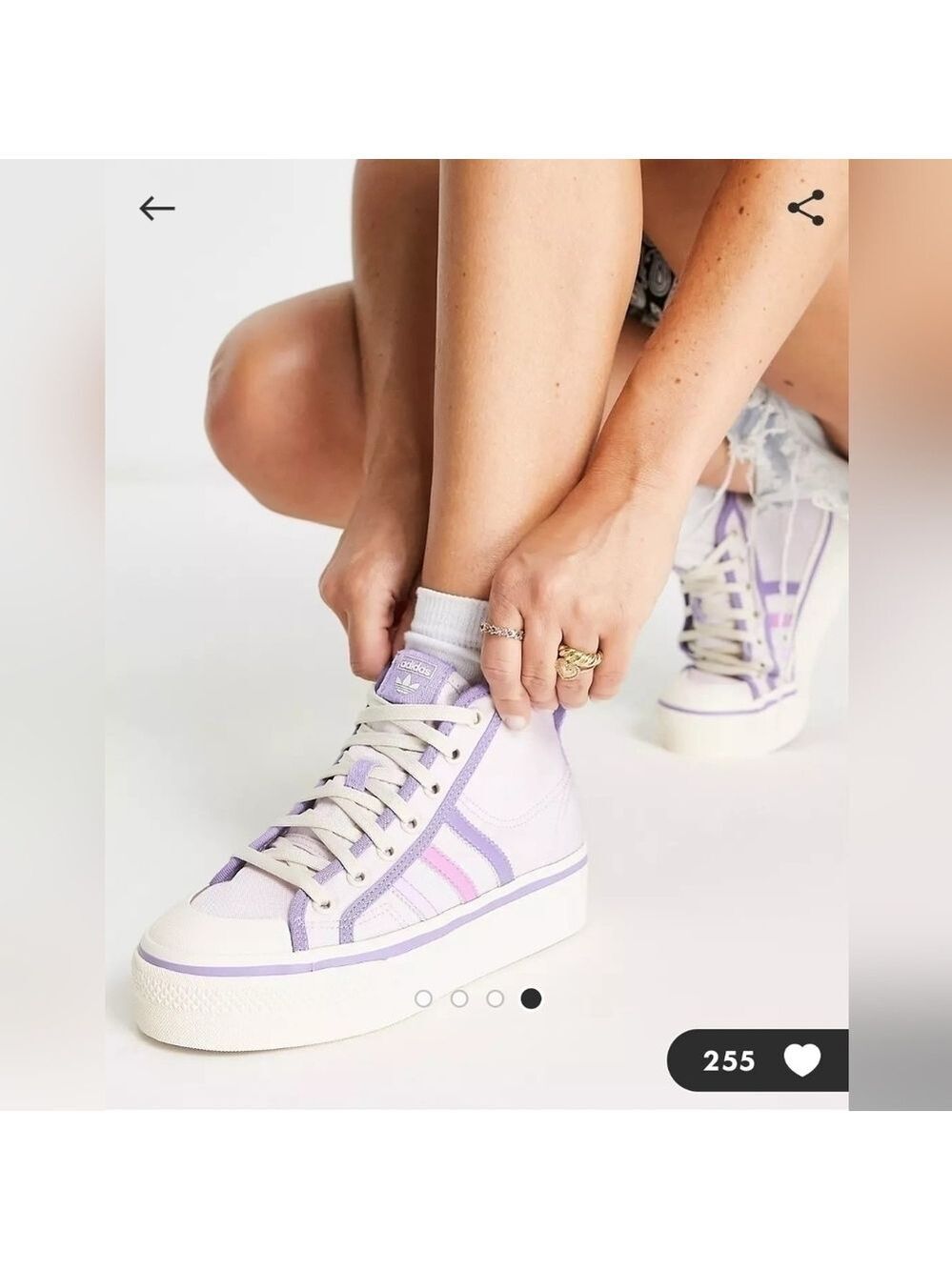 NWT Adidas Nazzi Parley Platform Sneakers Lilac Pink White